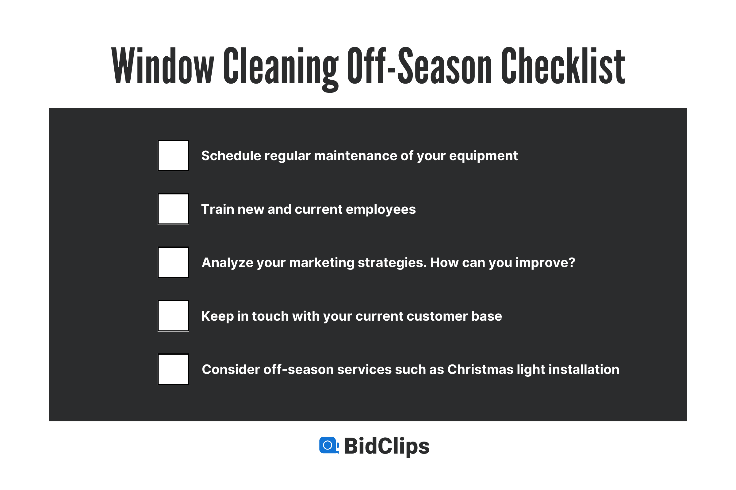 Window Cleaning Off-Season Checklist