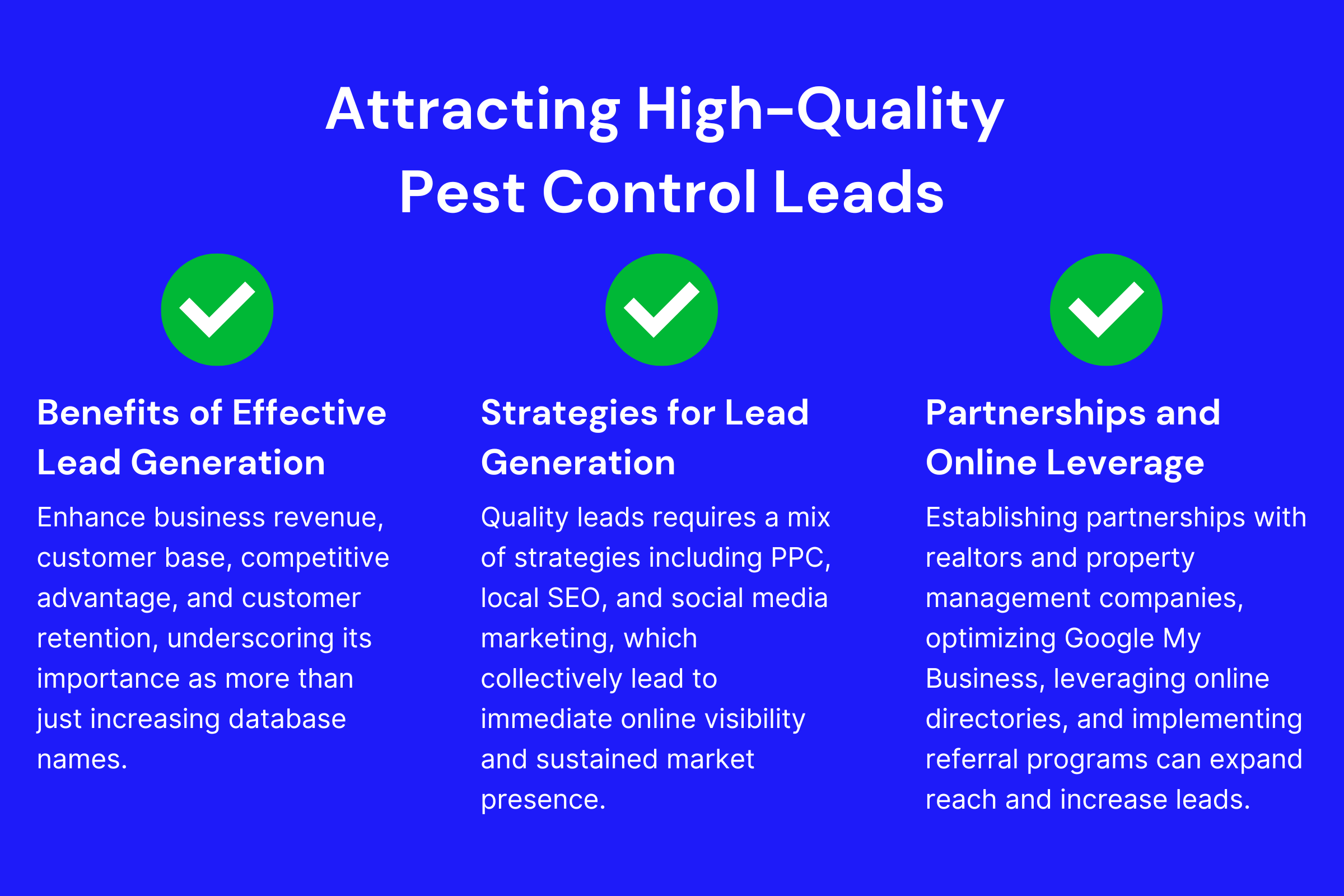 Key Takeaways for Pest Control Leads